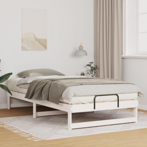Sengestel i massiv fyrretræ - hvid 100 x 200 cm