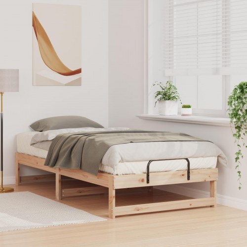 Sengestel brun 75 x 190 cm i massiv fyrretræ