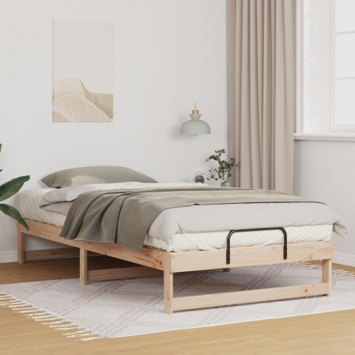Sengestel i massiv fyrretræ 100 x 210 cm - brun