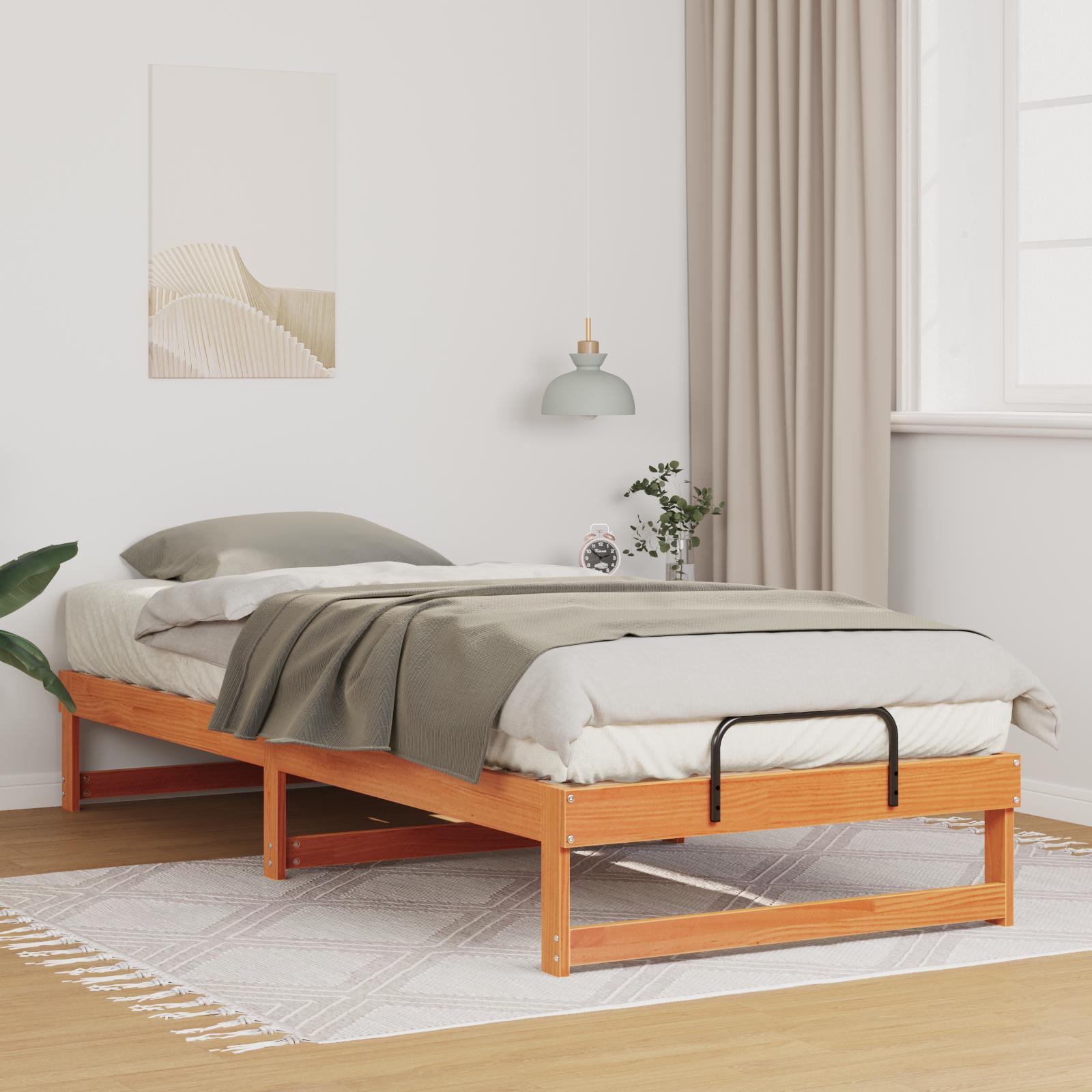 Sengestel i brun fyrretræ - 100 x 220 cm platform sengeramme