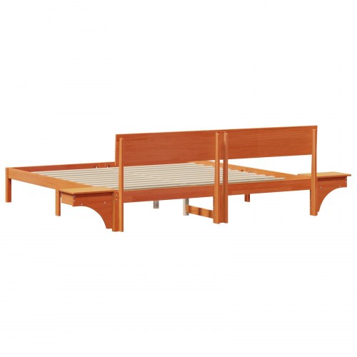 Sengestel med hovedgærde - voksbrun 180 x 200 cm, massiv fyrretræ