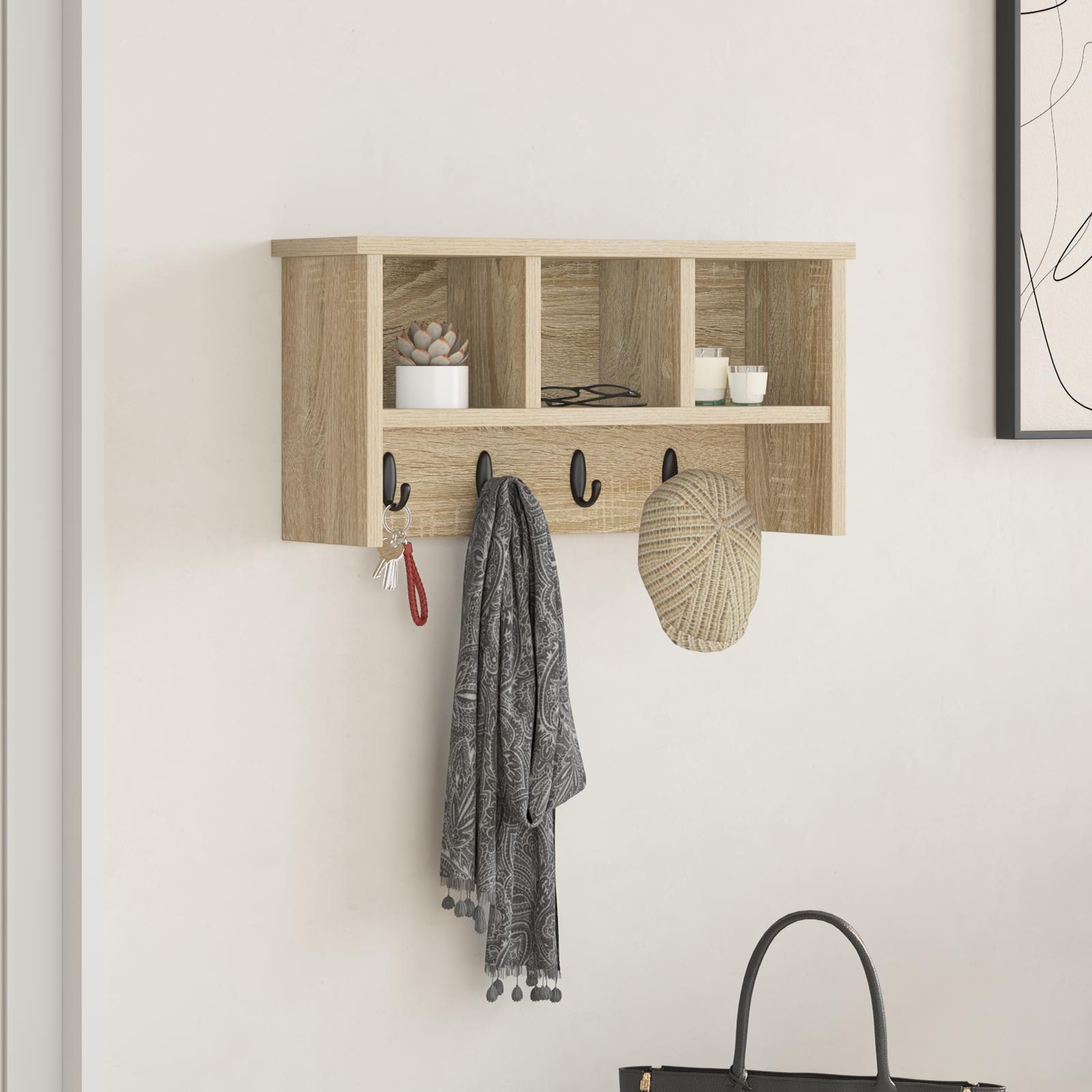 Vægmonteret Jakkeholder med hylde Sonoma-eg 50 x 16 x 26 cm