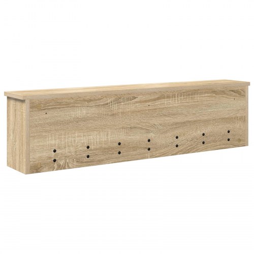 Vægmonteret knagerække med hylde - sonoma eg 100 x 16 x 26 cm