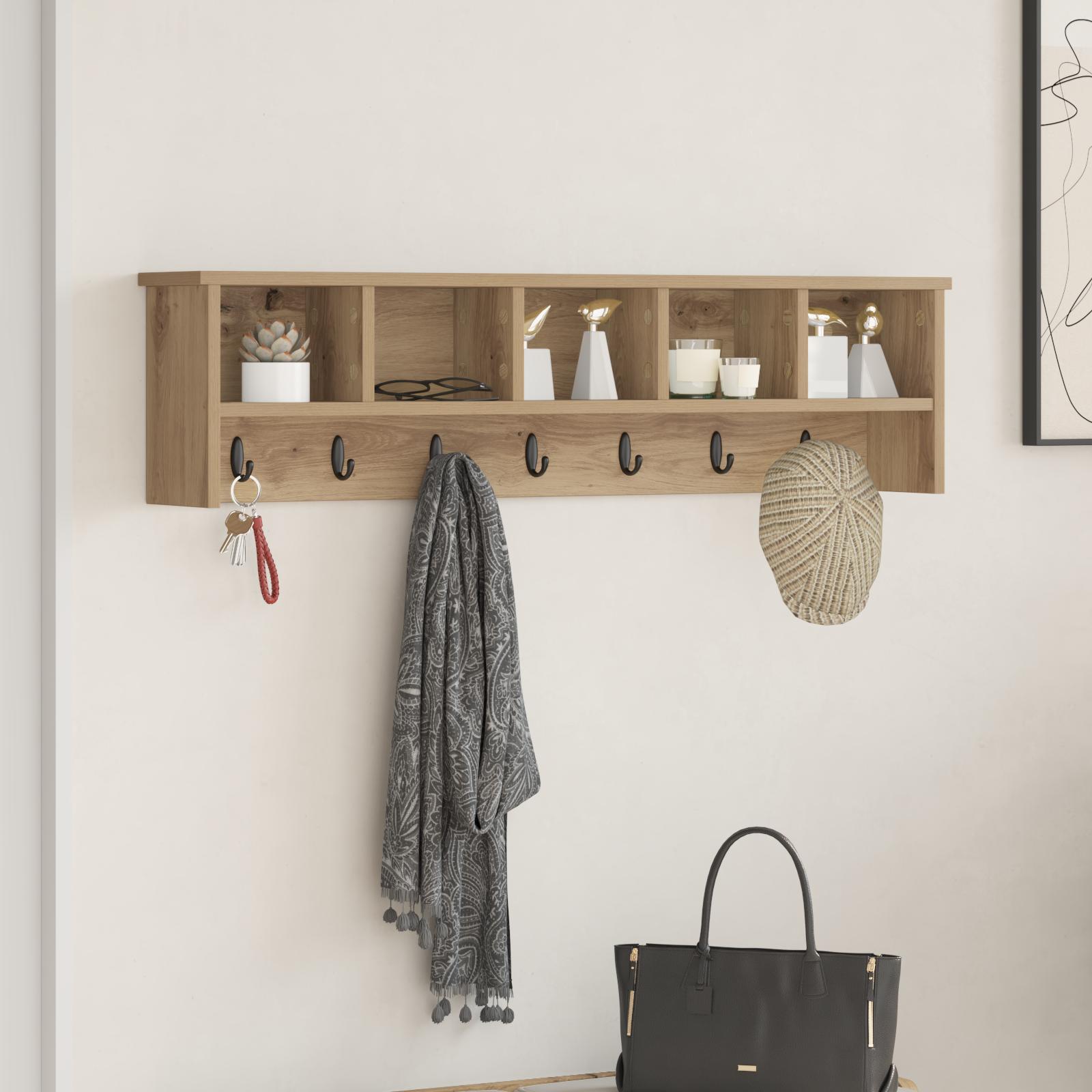 Vægmonteret Jakkeholder med hylde artisan eg 100 x 16 x 26 cm