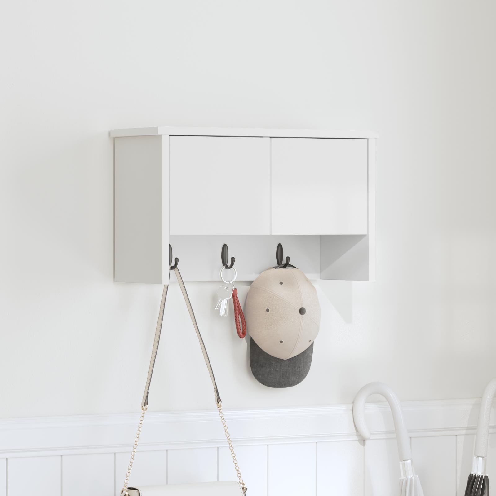 Vægmonteret Jakkeholder Hvid 50 x 20 x 30 cm Konstrueret træ