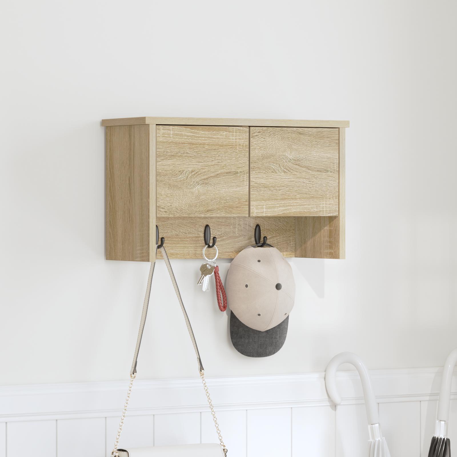 Vægmonteret Jakkeholder med hylde Sonoma-eg 50 x 20 x 30 cm