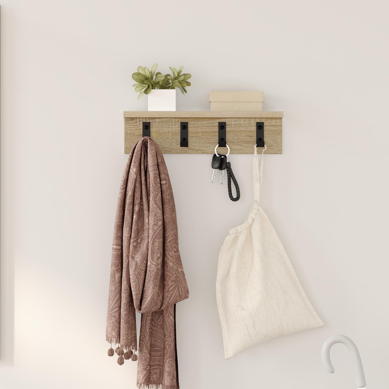 Vægmonteret Jakkeholder med hylde Sonoma-eg 40 x 10.5 x 10.5 cm