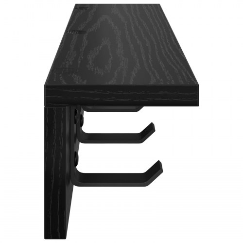 Vægknagerække med hylde i sort eg - 60 x 10,5 x 10,5 cm