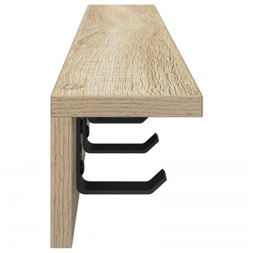 Vægmonteret knagerække med hylde - Sonoma eg, 60 x 10,5 x 10,5 cm