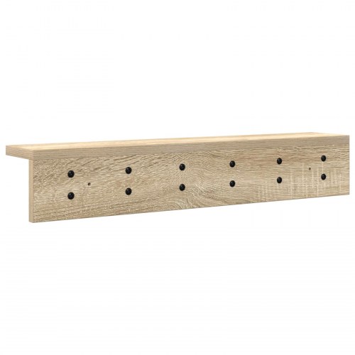 Vægmonteret knagerække med hylde - Sonoma eg, 60 x 10,5 x 10,5 cm