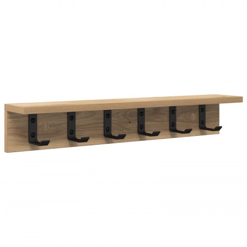 Knagerække med hylde - Artisan egetræ, 60 x 10,5 x 10,5 cm