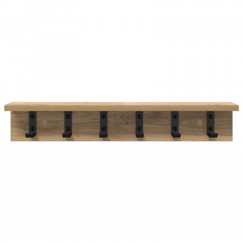 Knagerække med hylde - Artisan egetræ, 60 x 10,5 x 10,5 cm