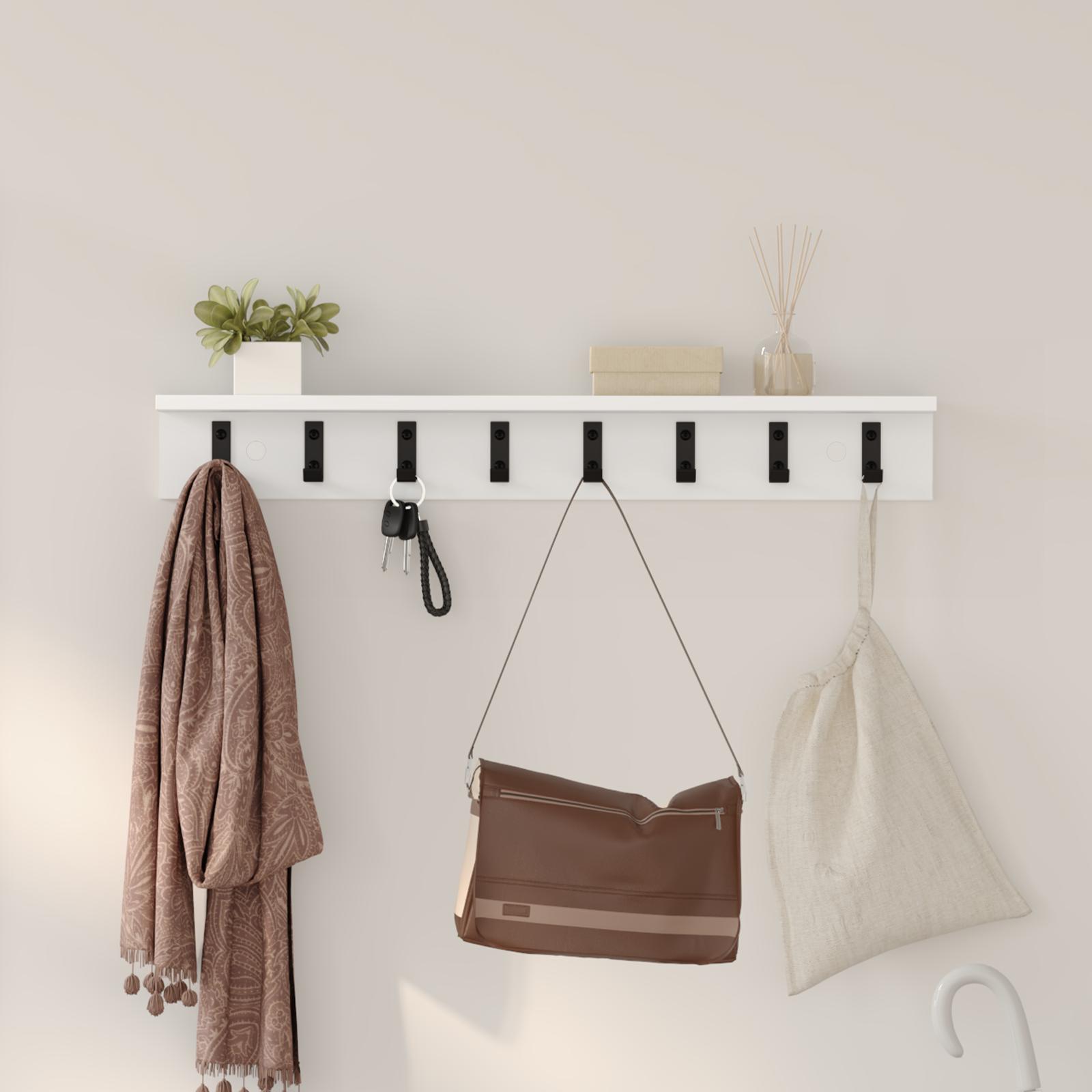 Vægmonteret Jakkeholder med hylde Hvid 80 x 10.5 x 10.5 cm