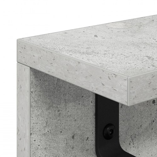 Vægmonteret knagerække med hylde - betongrå, 100 cm