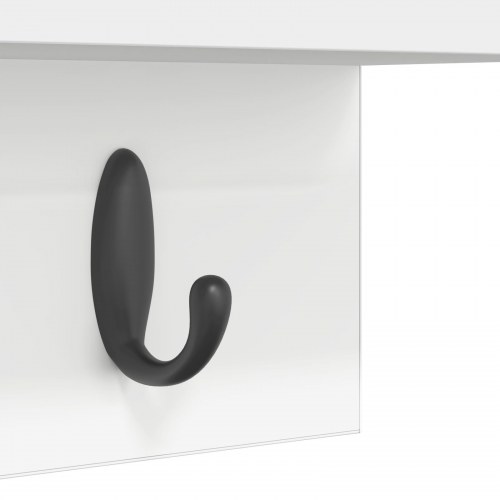 Vægmonteret knagerække med hylde - hvid, 40 x 10,5 x 18 cm