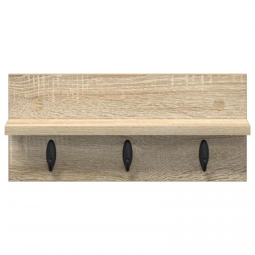 Vægmonteret knagerække med hylde - Sonoma eg, 40 x 10,5 x 18 cm
