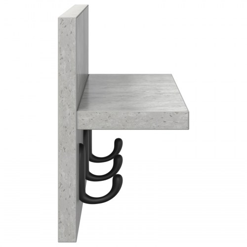 Vægmonteret Jakkeholder med hylde Betongrå 40 x 10.5 x 18 cm