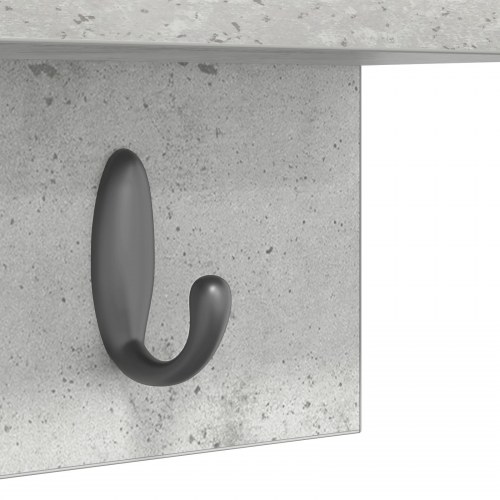 Vægmonteret Jakkeholder med hylde Betongrå 40 x 10.5 x 18 cm