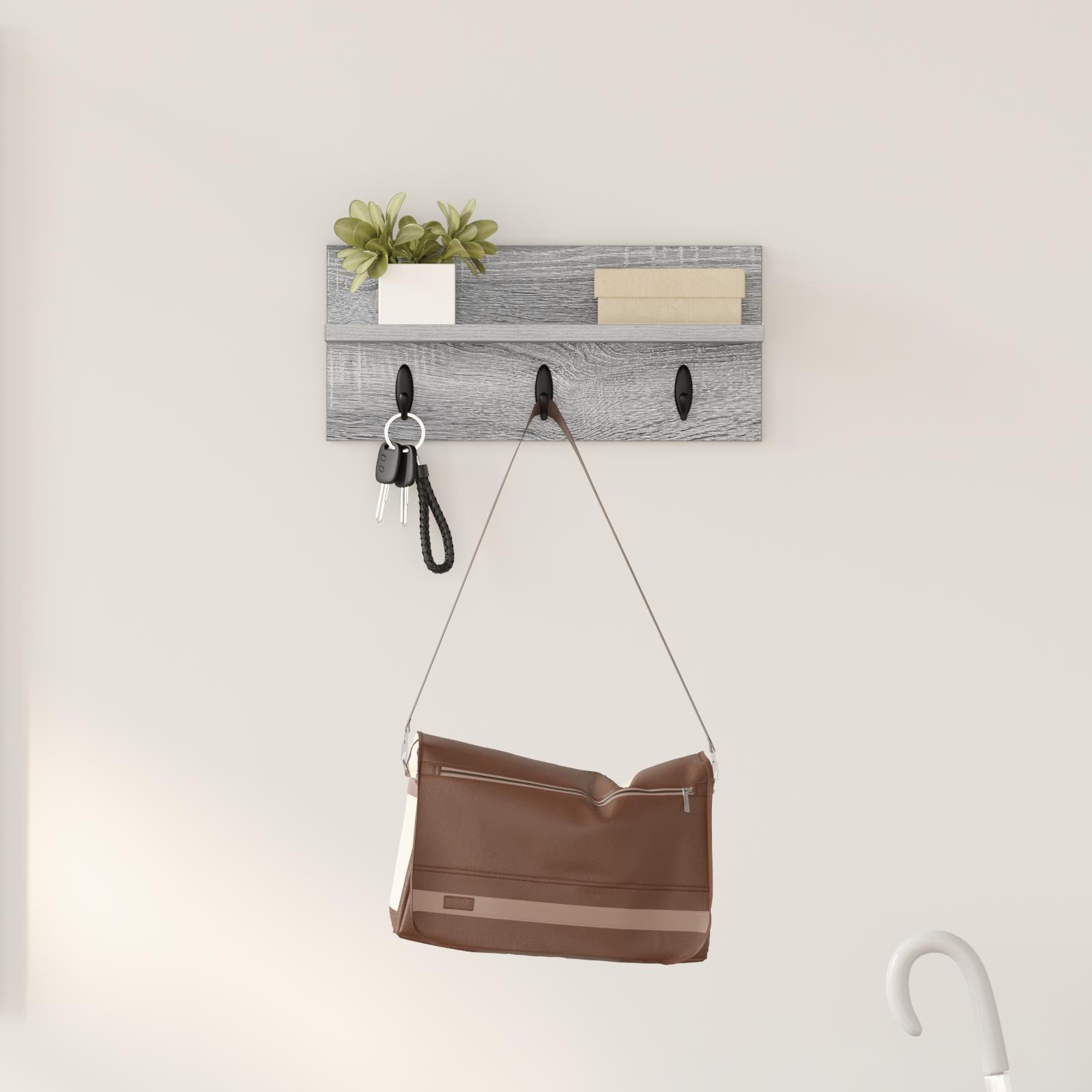 Vægmonteret Jakkeholder Grå sonoma-eg 40 x 10.5 x 18 cm