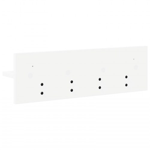 Vægmonteret knagerække med hylde - hvid, 60 × 10,5 × 18 cm, konstrueret træ