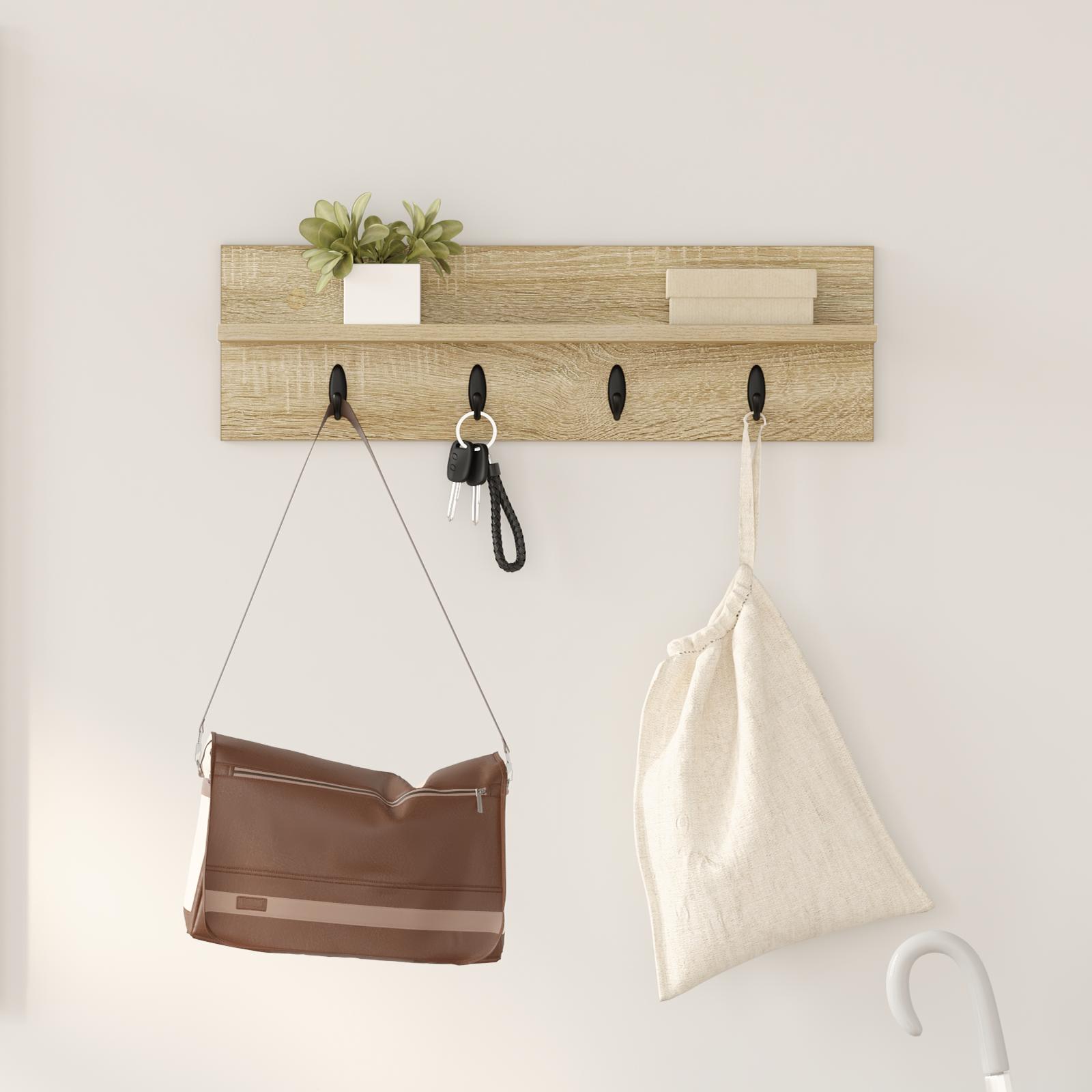 Vægmonteret Jakkeholder Konstrueret Træ - Sonoma-eg / 60 x 10,5 x 18 cm
