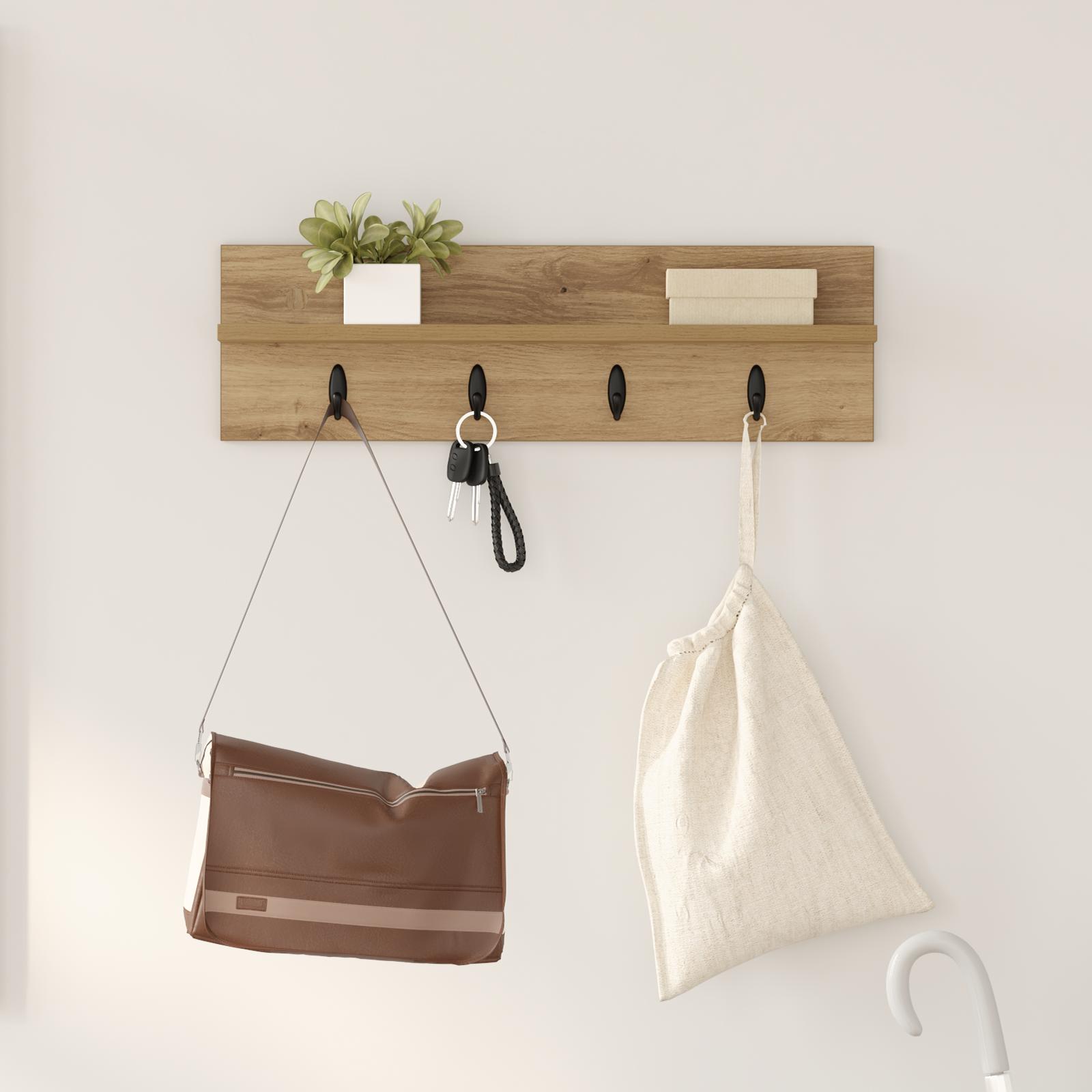 Vægmonteret Jakkeholder Konstrueret Træ - artisan eg / 60 x 10,5 x 18 cm