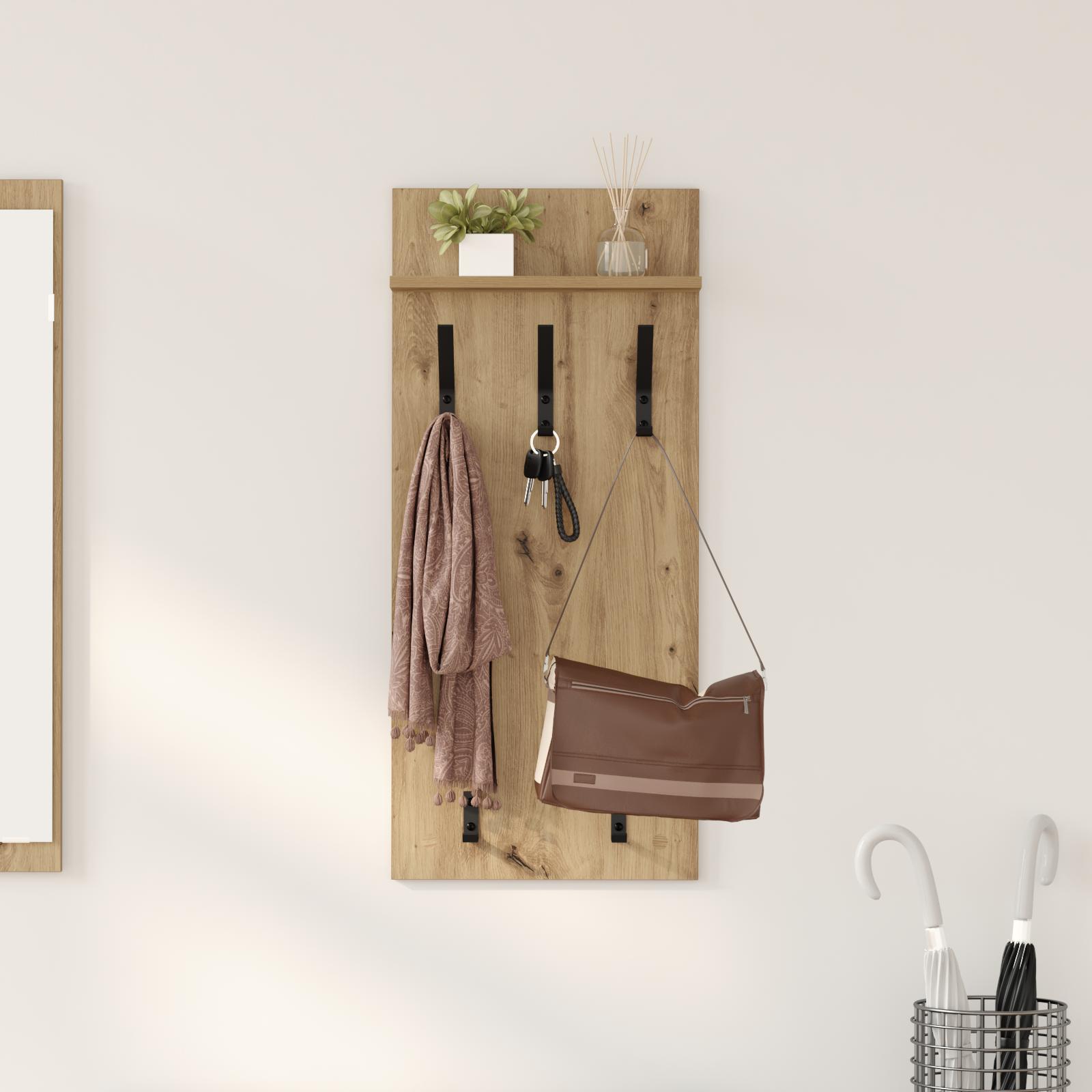 Vægmonteret Jakkeholder med hylde artisan eg 90 x 40 x 10 cm