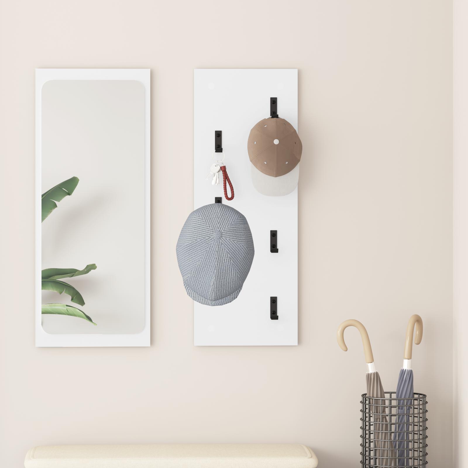 Vægmonteret Jakkeholder Hvid 30 x 1.5 x 80 cm Konstrueret træ