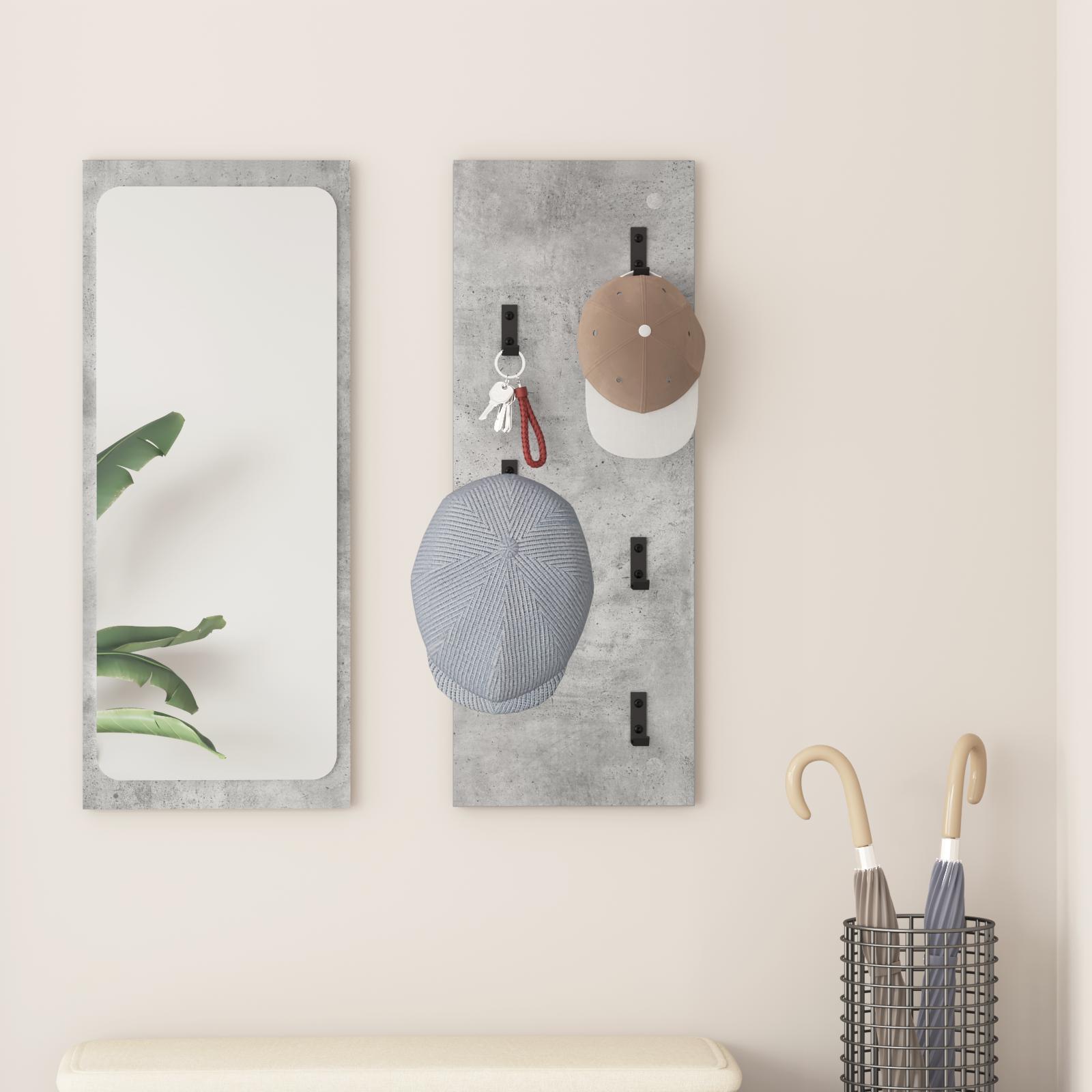 Vægmonteret Jakkeholder Vægmonteret Betongrå 30 x 1.5 x 80 cm
