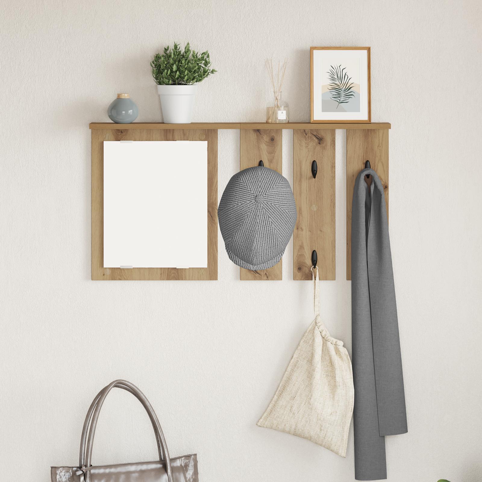 Vægmonteret Jakkeholder med hylde artisan eg 85 x 10 x 45 cm