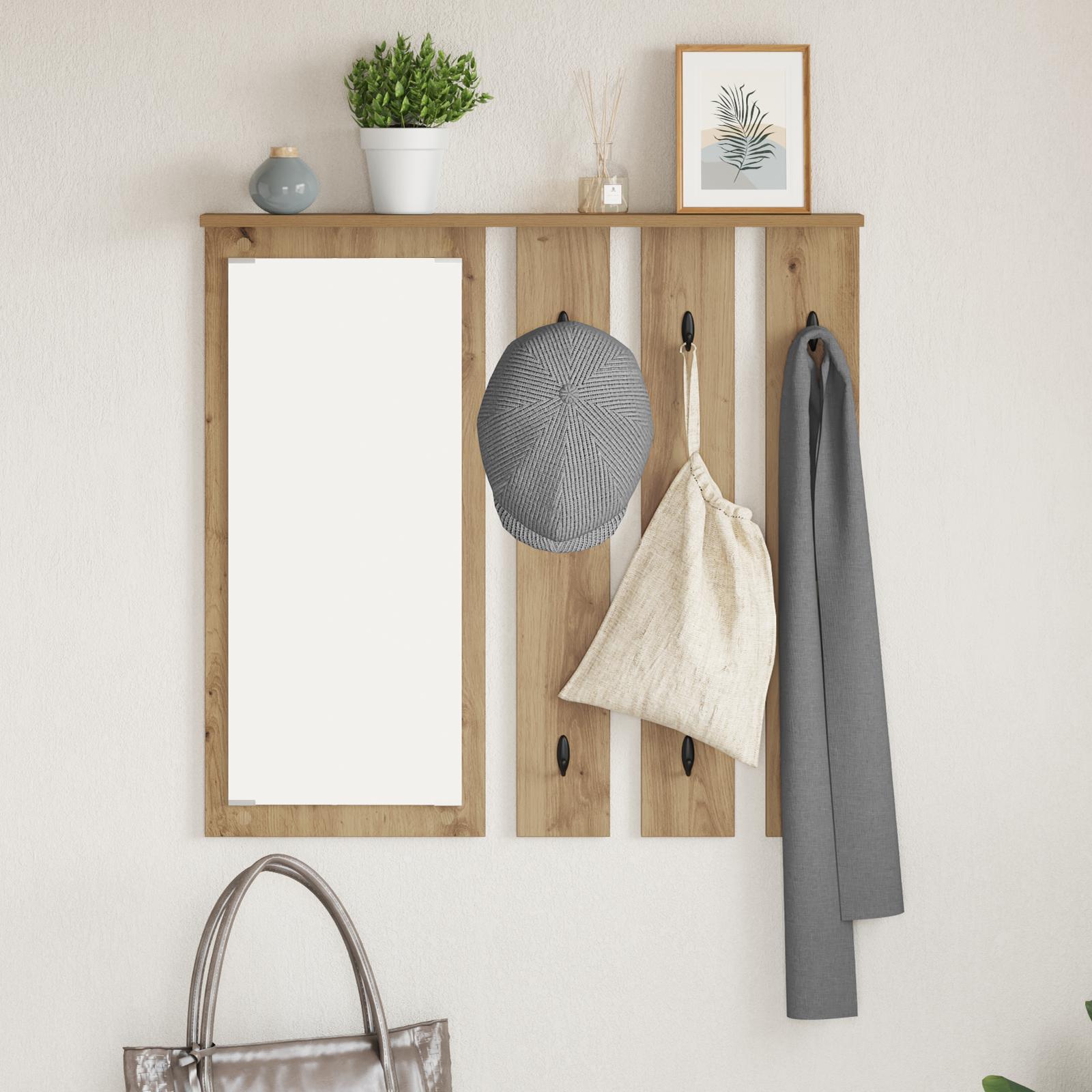 Vægmonteret Jakkeholder med hylde artisan eg 84 x 10 x 80 cm