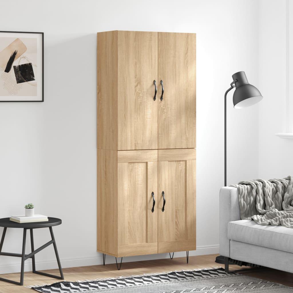 Højskab 69,5X34X180 Cm Konstrueret Træ - Sonoma-eg / 2 trælåger