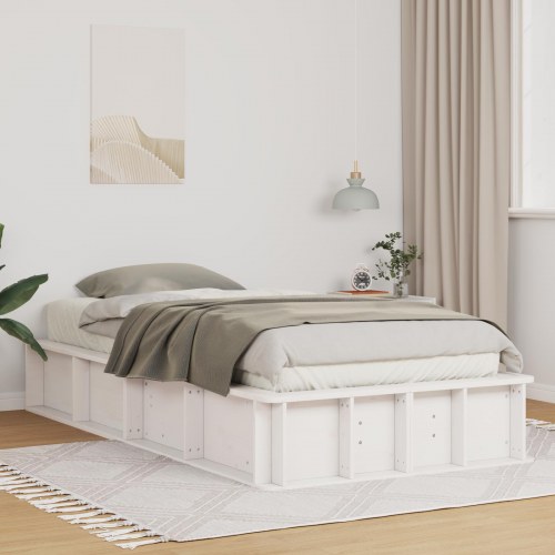 Sengestel i massivt fyrretræ 90 x 200 cm - hvid