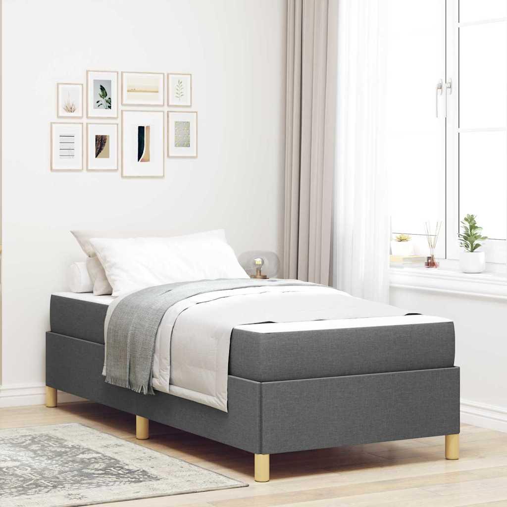 Box Spring Seng Med Madras Hvid Og Mørk Grå Og Brun Og Mørk Grå