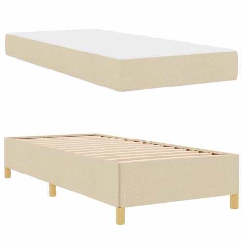 Seng med madras og opbevaring 80 x 200 cm - creme