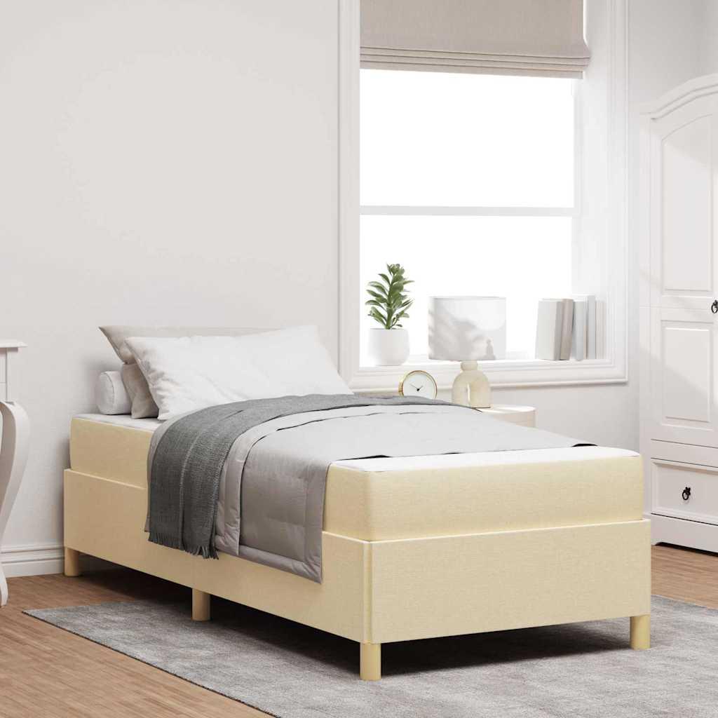 Sengestel med madras Creme 90 x 200 cm Stof