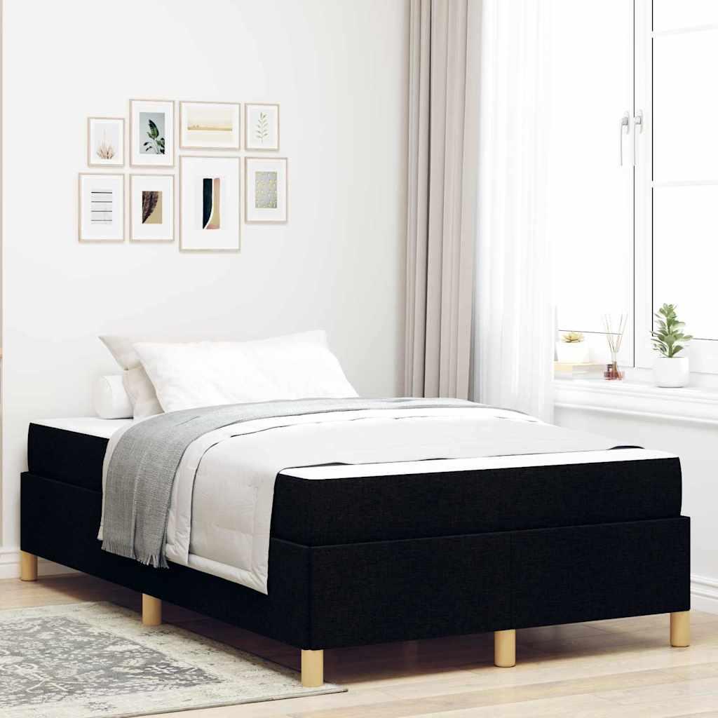Box Spring Seng Sort Og Hvid Og Sort 120 X 200 Cm Stof