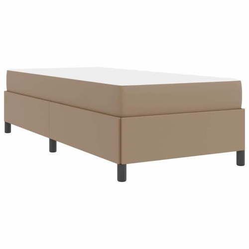 Sengestel med madras - cappuccino stof, 90 x 190 cm