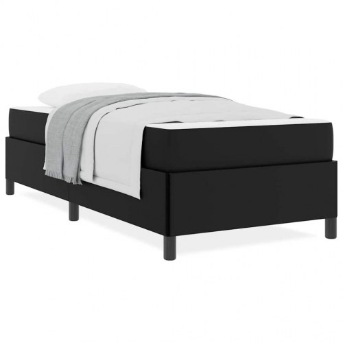 Sengestel med madras - sort stof 100 x 200 cm