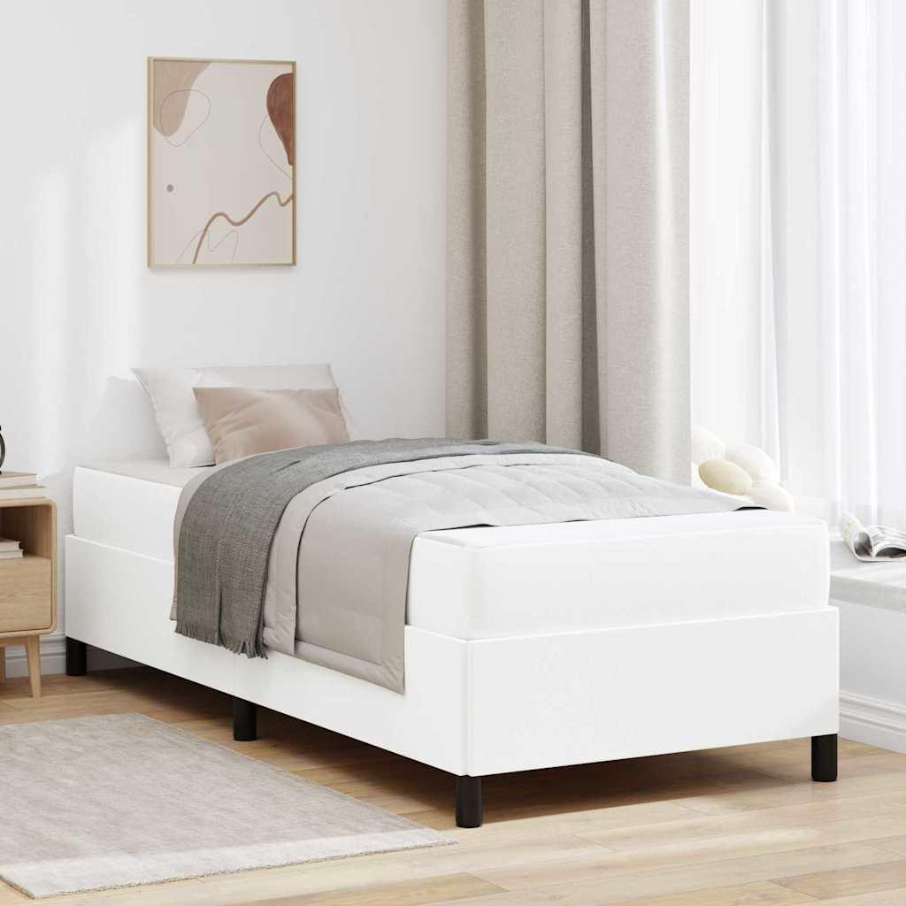Sengeramme Med Madras Med Madras Hvid 100 X 200 Cm Kunstlæder