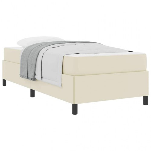 Sengestel med madras Creme 100 x 200 cm Stof
