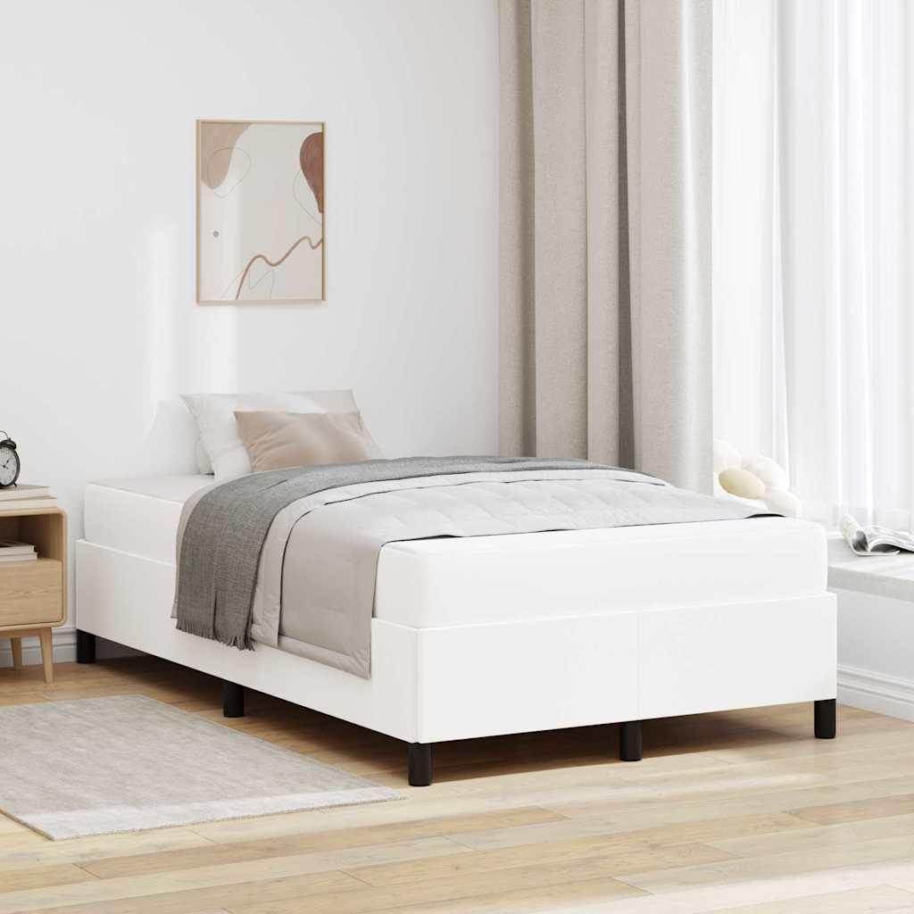 Sengeramme Med Madras Med Madras Hvid 120 X 200 Cm Kunstlæder