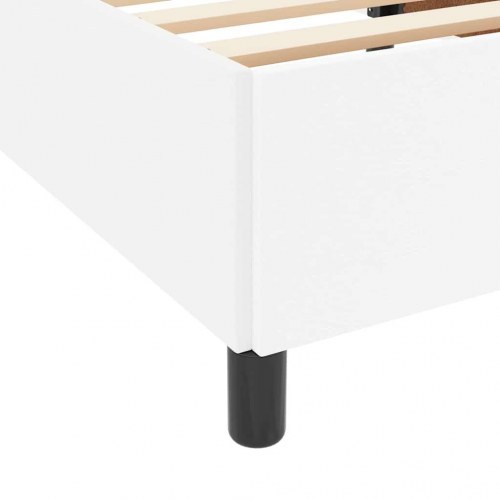 Sengestel med madras - hvid stof 140 x 190 cm