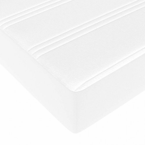 Sengestel med madras - hvid stof 140 x 190 cm