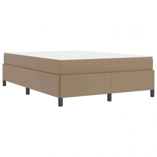 Sengestel med madras - cappuccino stof 140 × 200 cm