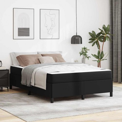 Sengestel med madras - sort stof 160 x 200 cm