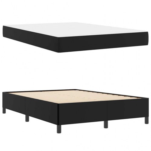 Sengestel med madras - sort stof 160 x 200 cm