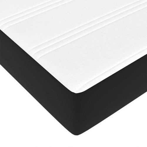Sengestel med madras - sort stof 160 x 200 cm