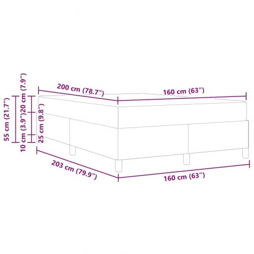 Sengestel med madras Hvid 160 x 200 cm Stof