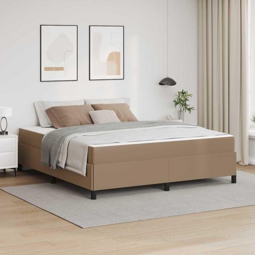 Sengestel med madras 180 x 200 cm i cappuccino stof